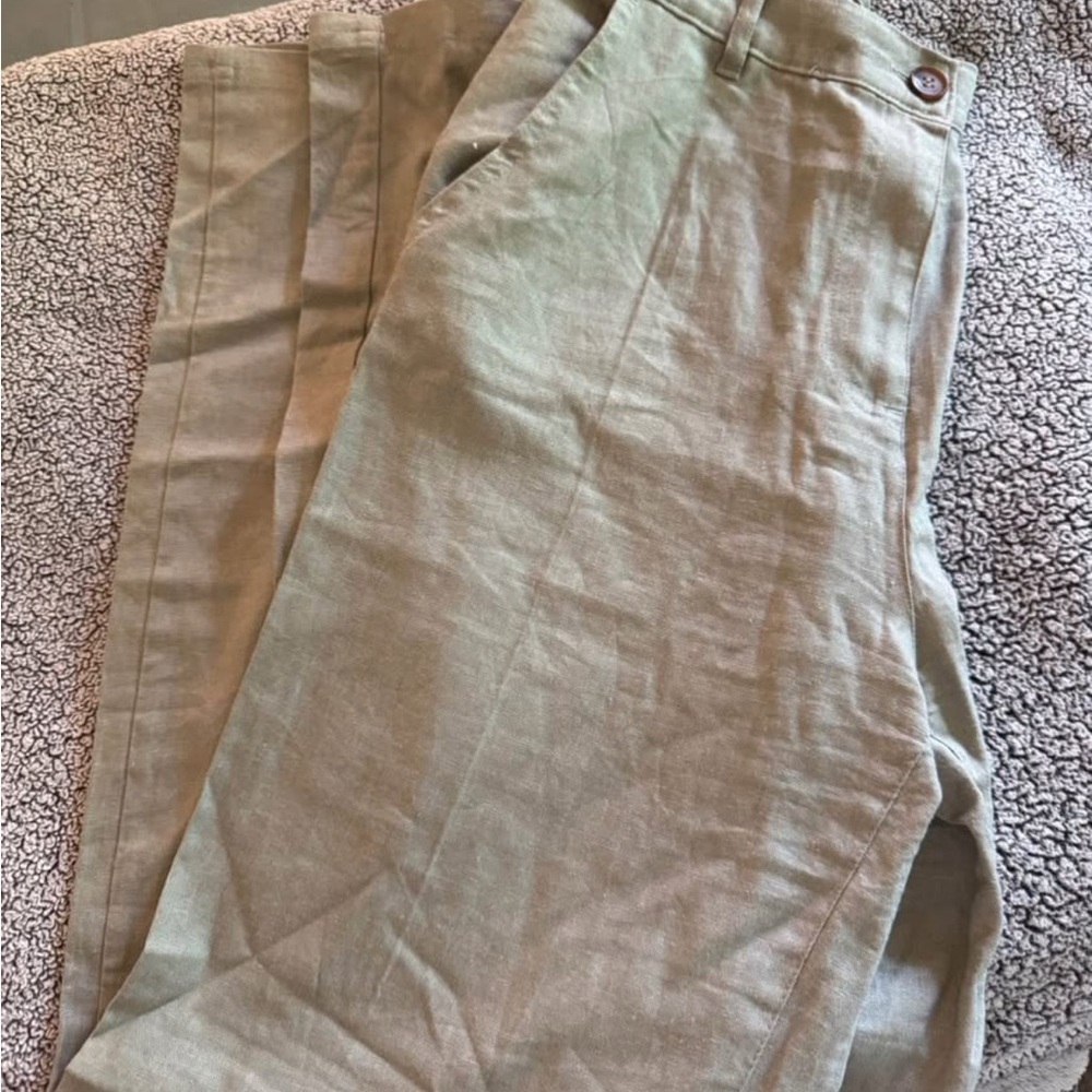 Love Tree linen  moss green pants